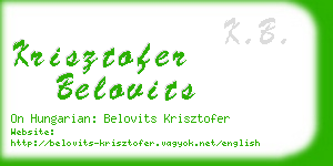 krisztofer belovits business card